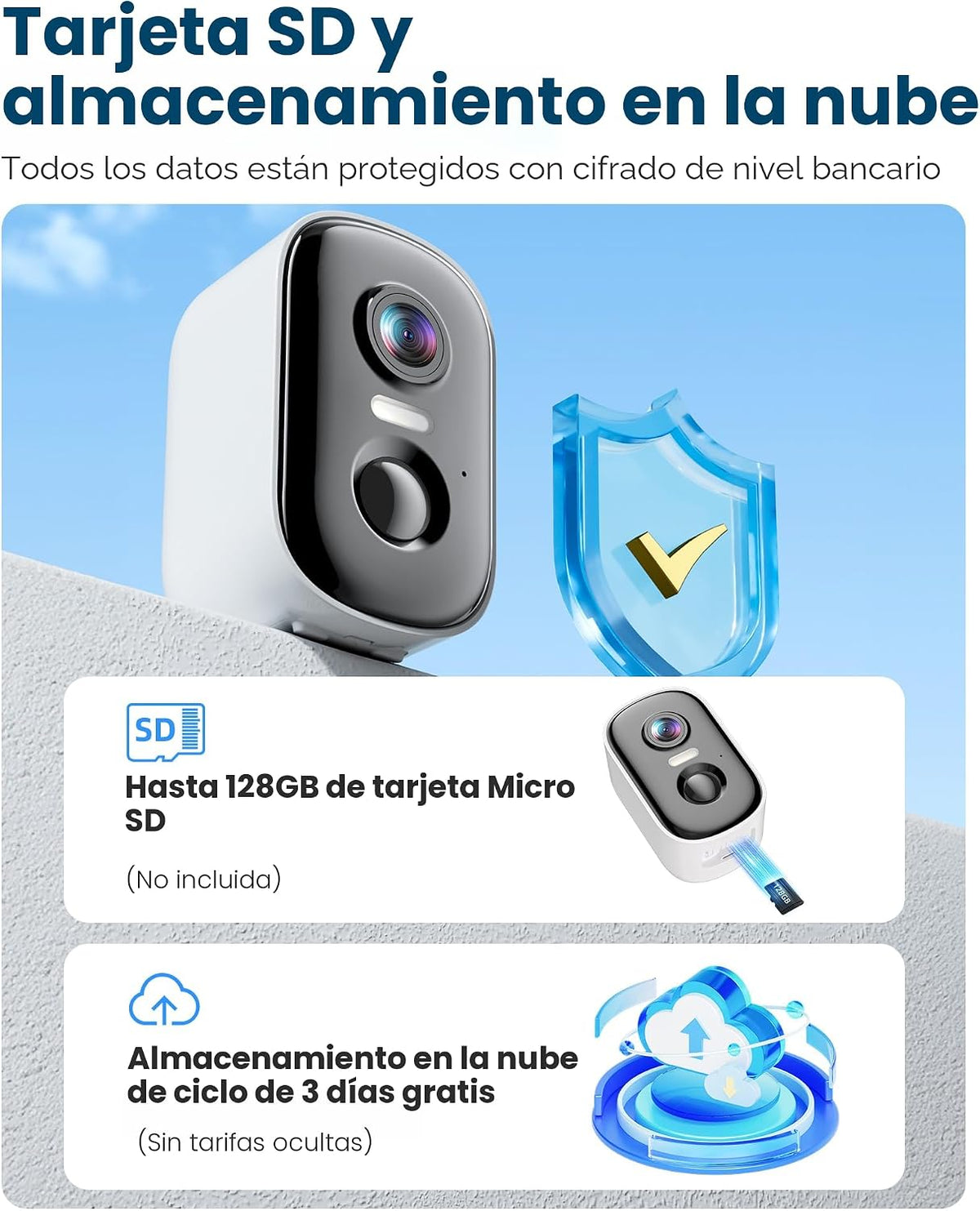 Cámaras de seguridad 2K inalámbricas para exteriores, paquete de 2...