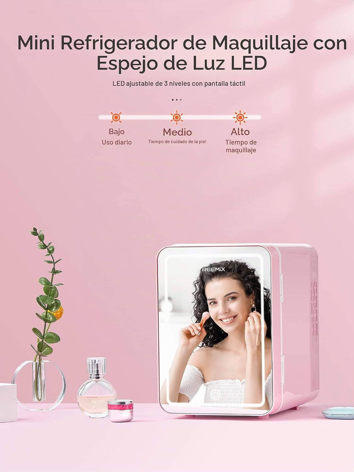 Reemix Refrigerador para el cuidado de la piel, mini refrigerador d...