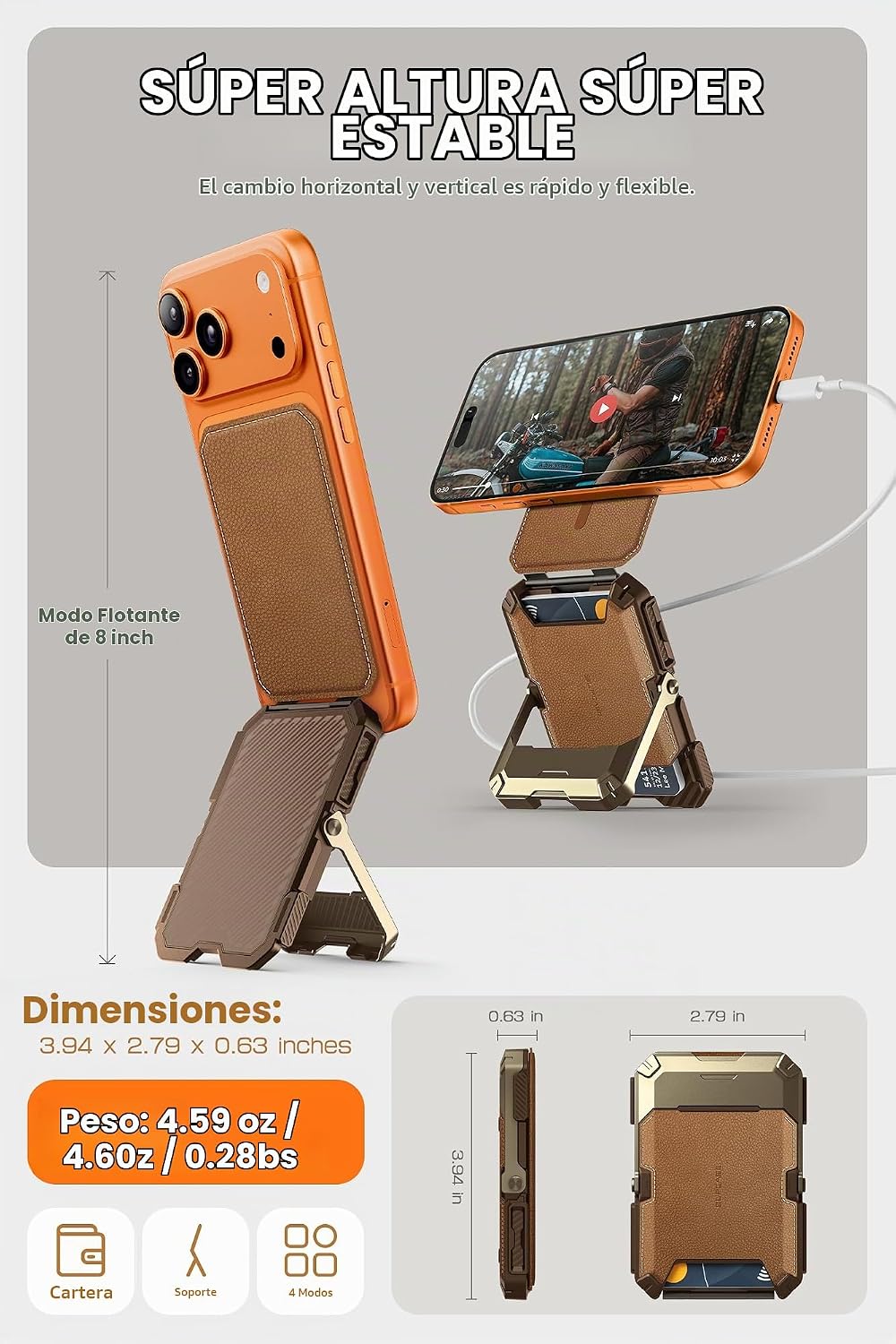 SUPCASE Cartera MagSafe con Soporte, cartera magnética de cuero gen...