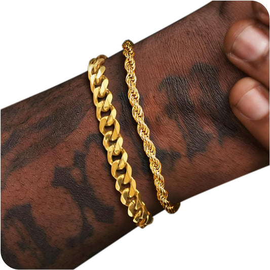 PEALICIOUS Pulseras para hombre, joyería como 2 pulseras de plata\/...