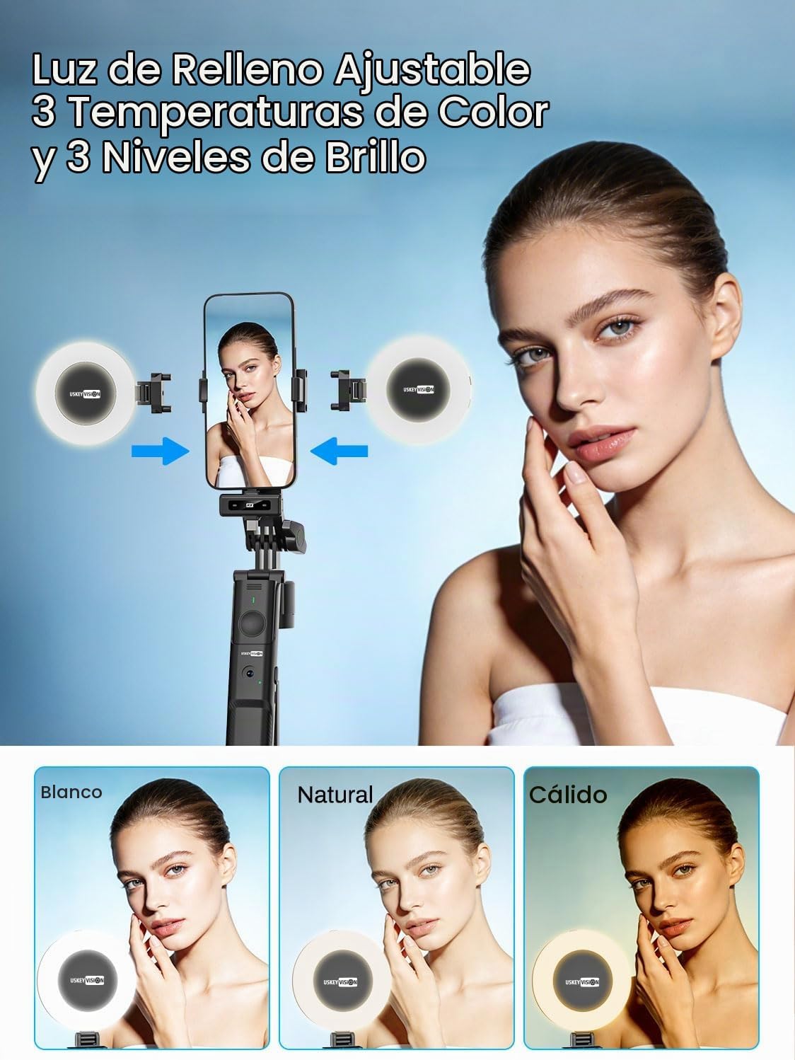 USKEYVISION Kit de vlogging con control remoto, kit de inicio de Yo...