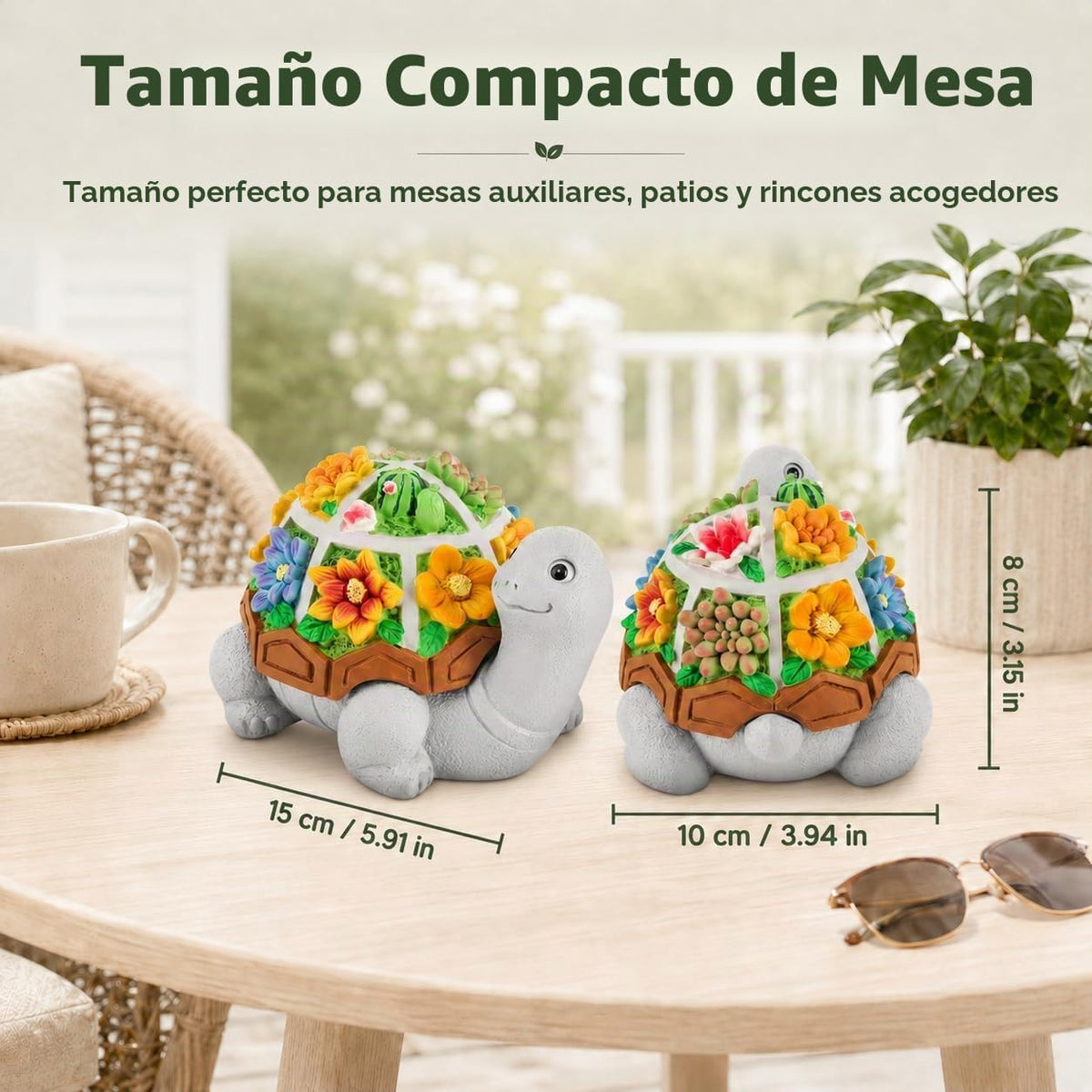 LESES Cenicero, lindo cenicero de cigarrillos de tortuga con tapa,...