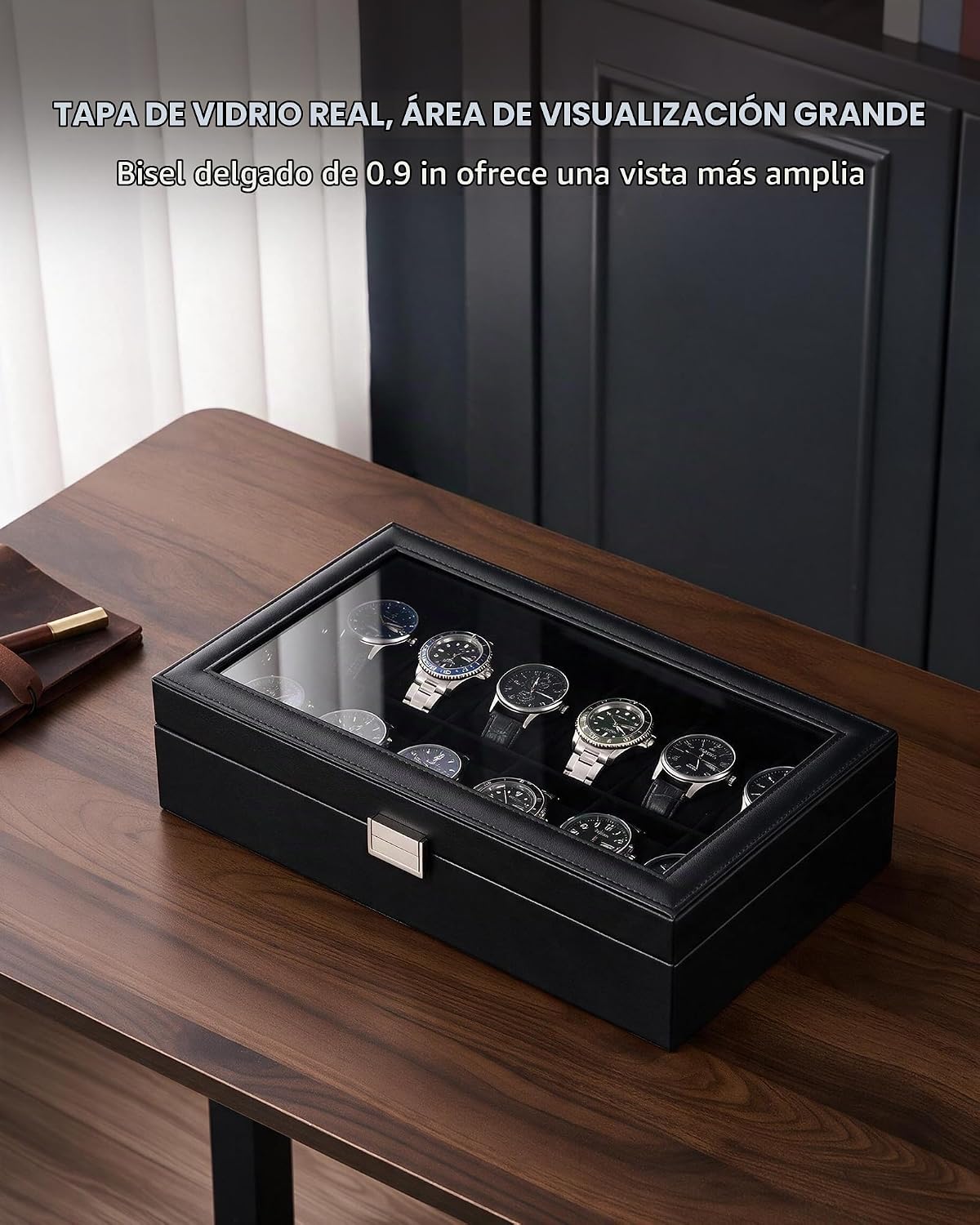 Lolalet Caja de Reloj para Hombre, Caja expositora de 12 Ranuras co...