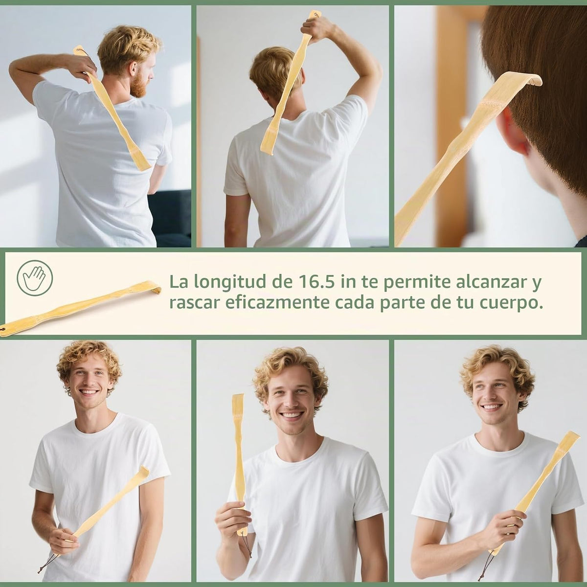 NICEMOVIC Paquete de 4 rascadores de espalda de bambú de madera par...