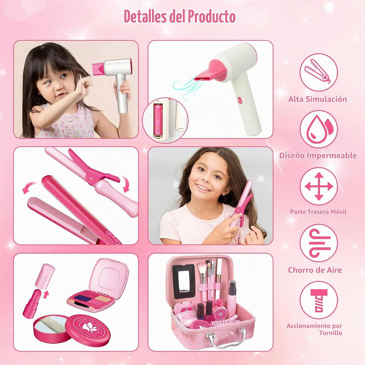 Conjunto de juguetes de salón de belleza para niños RedCrab, juego...