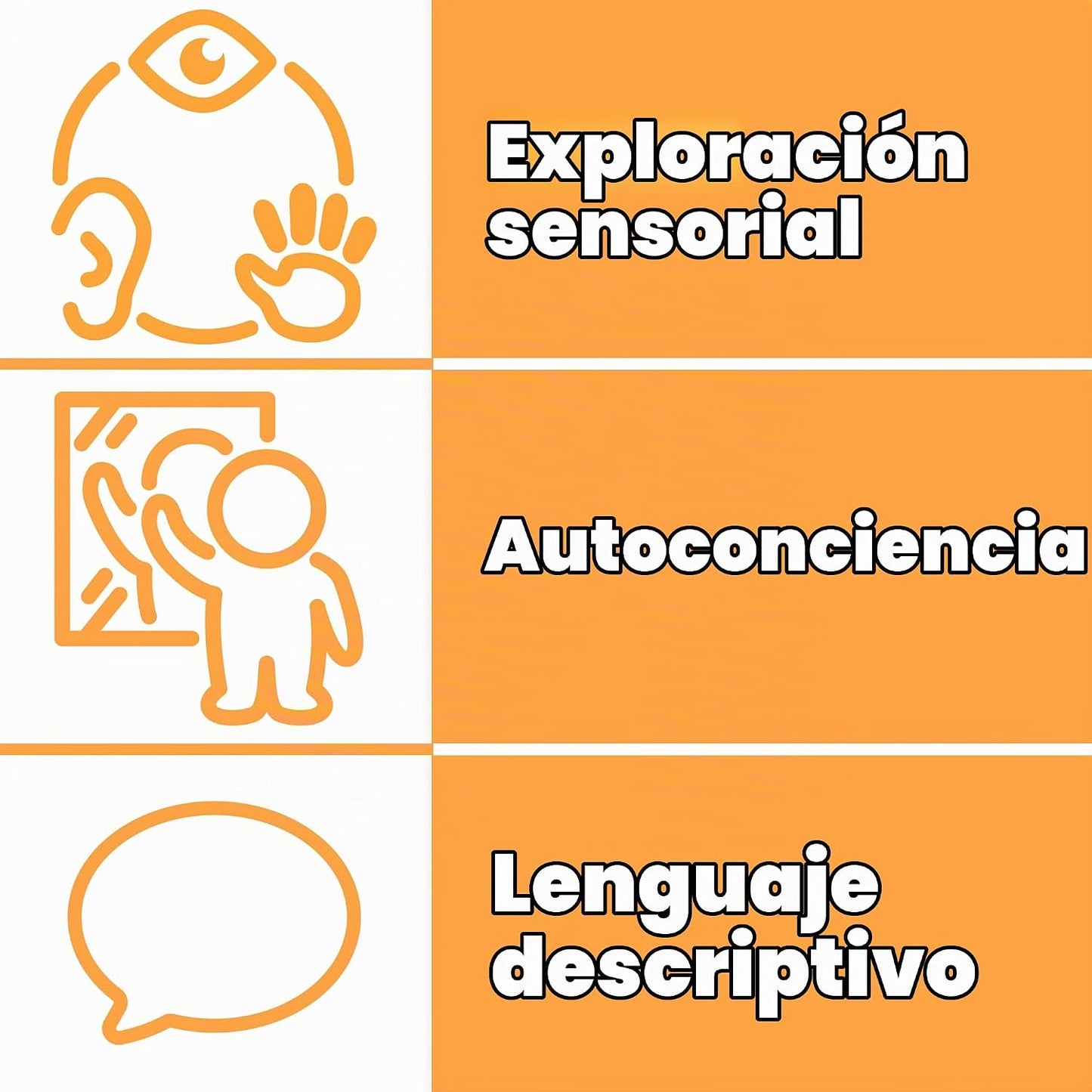 Spark &amp; Wow Espejo sensorial de pared para niños pequeños, giga...