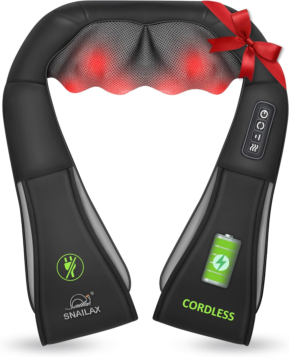 Snailax Masajeador inalámbrico \u2013 Shiatsu Masajeador de cuello...