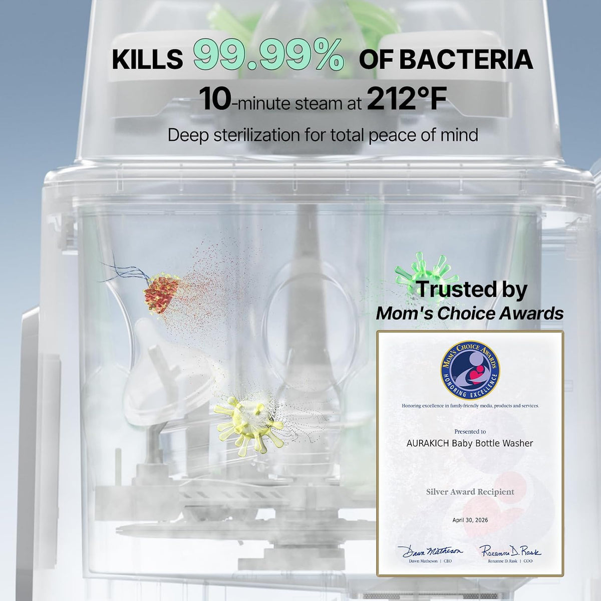 AURAKICH Paquete de lavadora de biberones + 240 tabletas de detergente