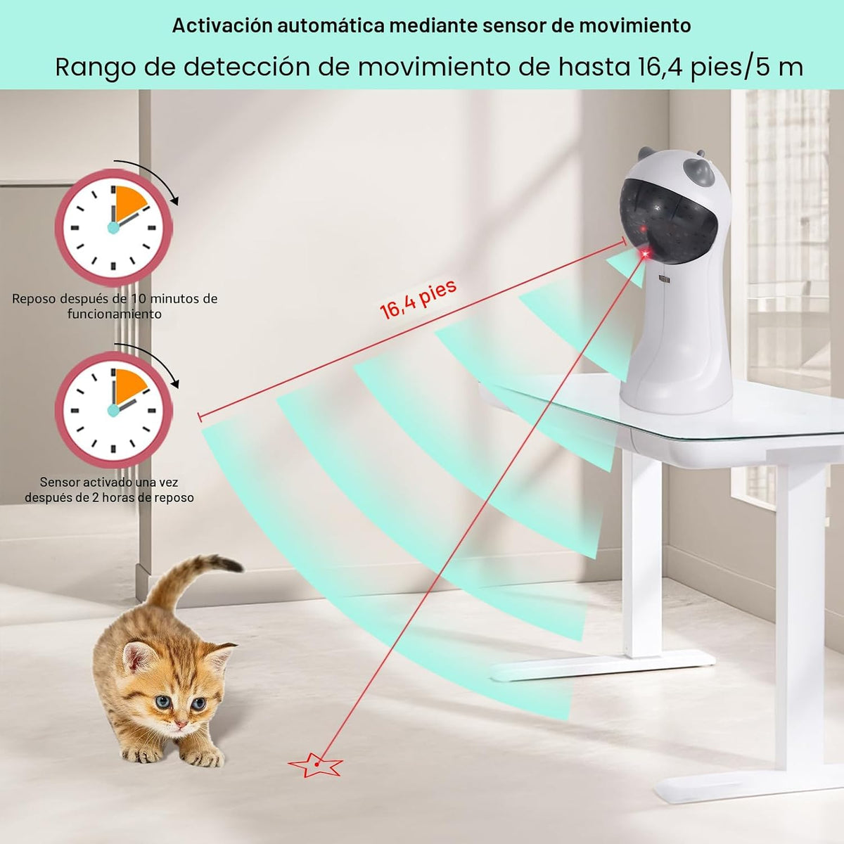 TBTeek Juguete para Gatos Automático Activado por Movimiento, Recar...
