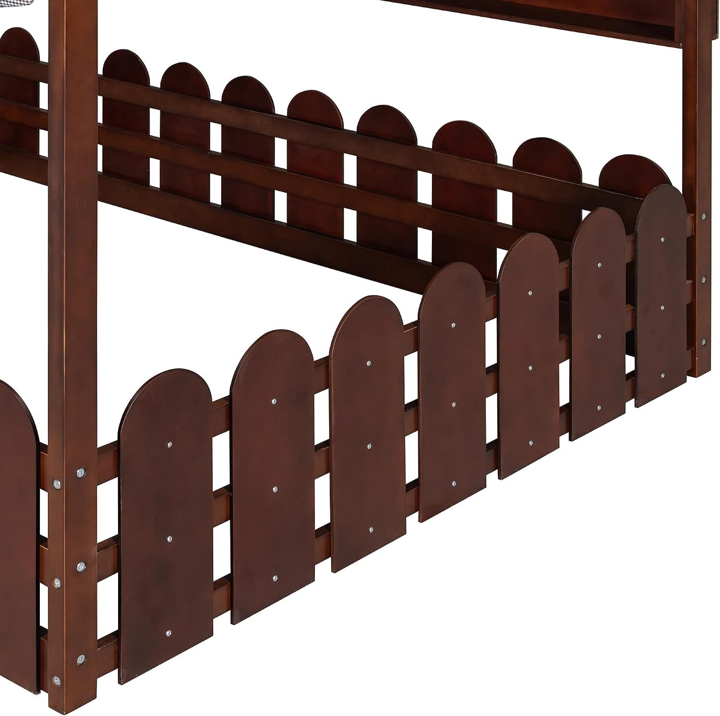 Bellemave Cama de piso de casa completa con riel para niños, camas...