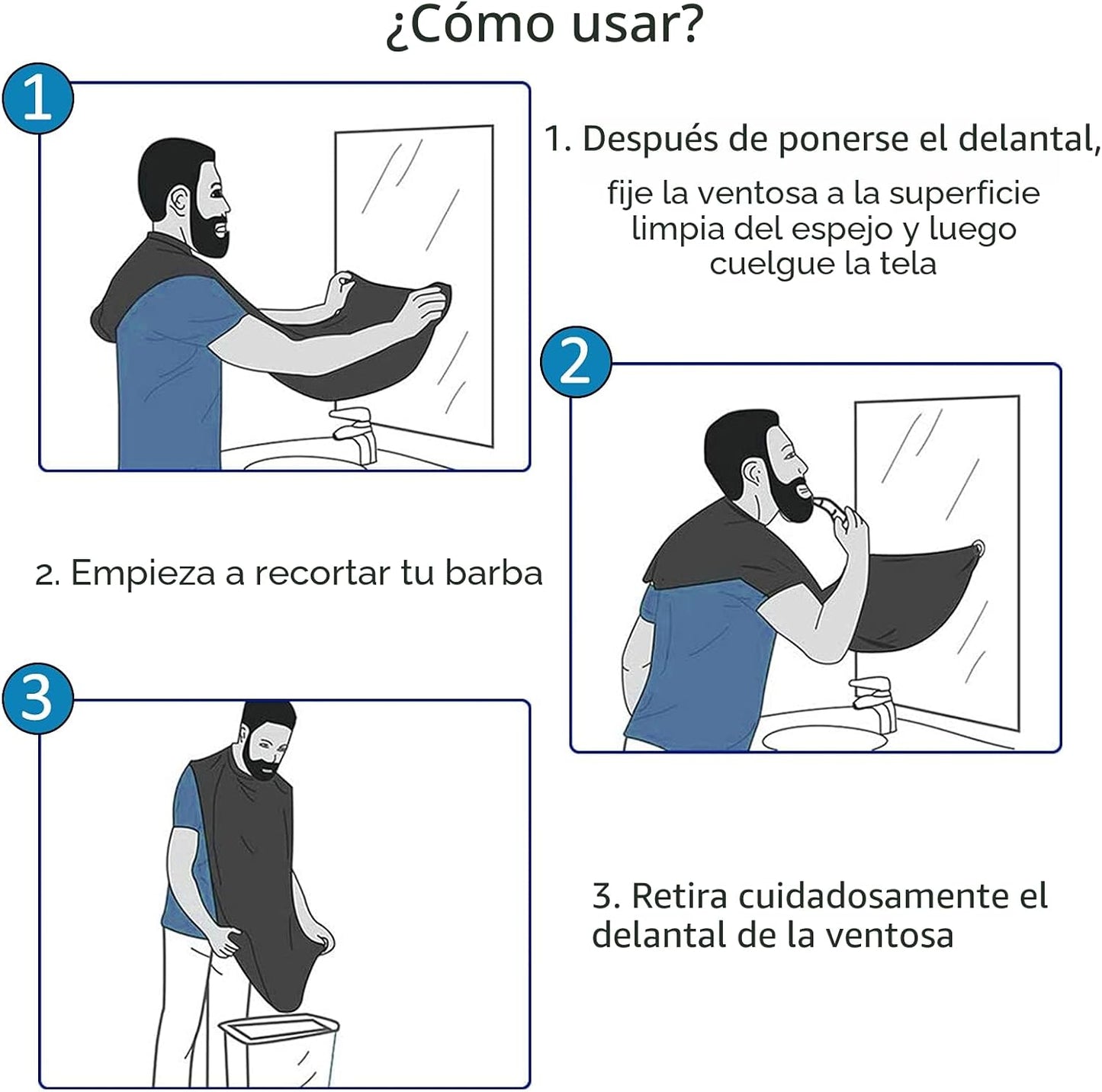 Likeny Delantal para barba, regalos para hombres, papá, día del pad...