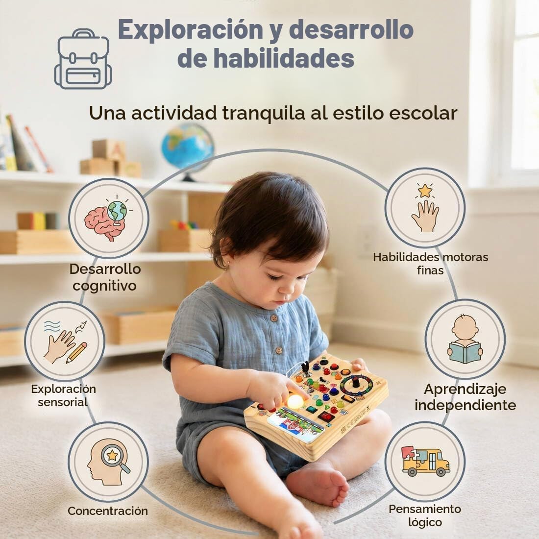 RichBoy Montessori - Tabla de actividades de juguete para niños de...
