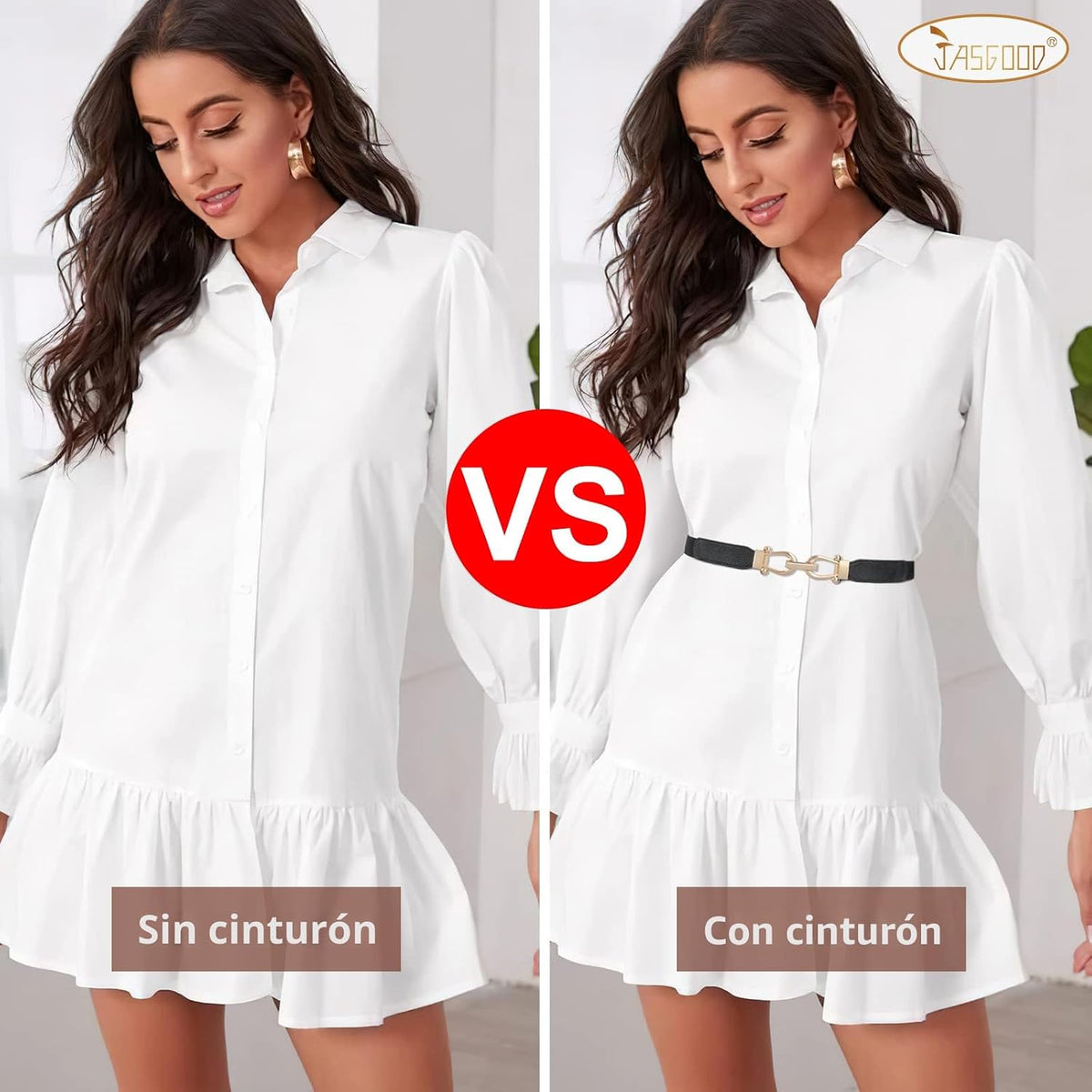 JASGOOD Cinturón de cintura elástico para mujer, cinturón retro elá...