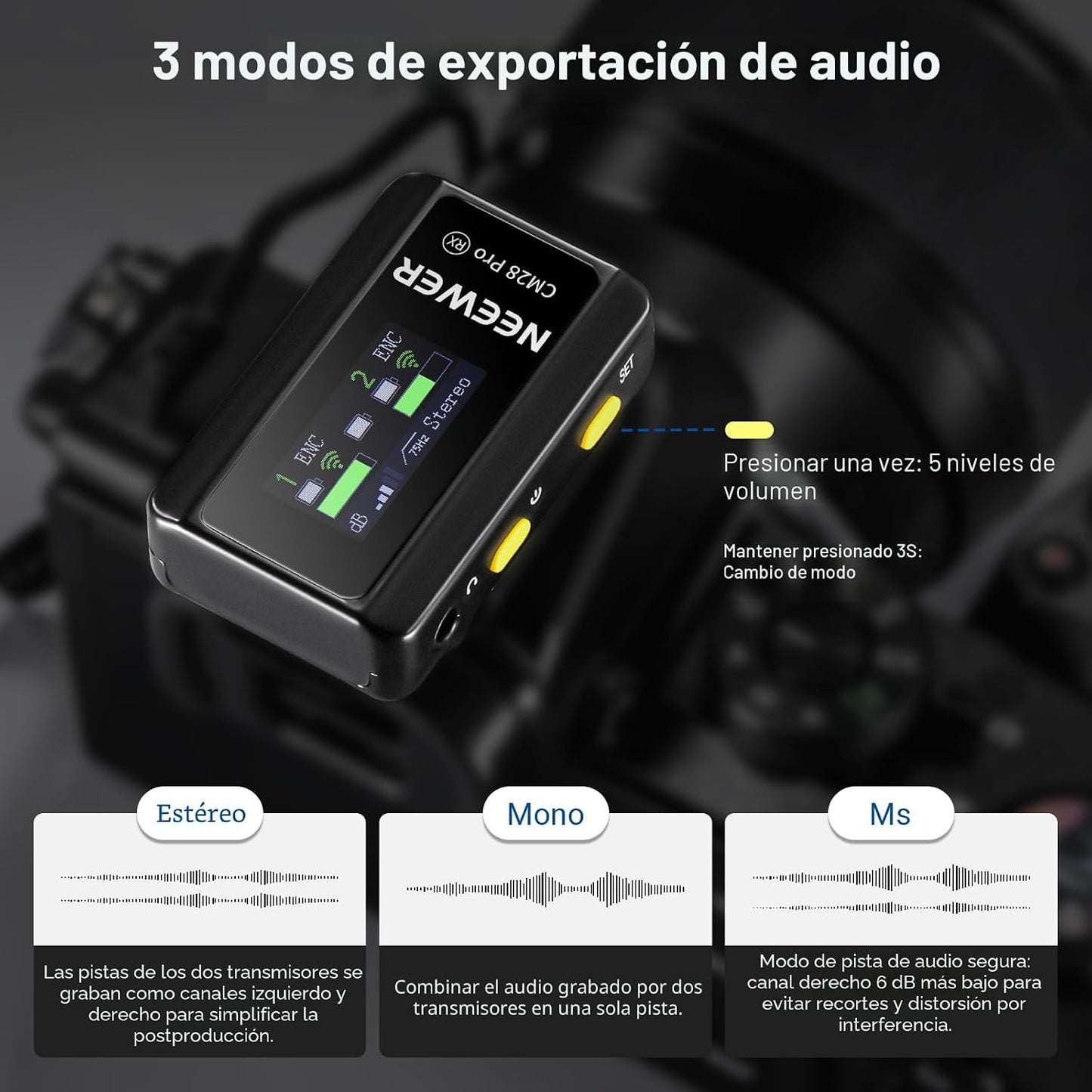 NEEWER CM28 PRO Sistema de micrófono inalámbrico de solapa Lavalier...