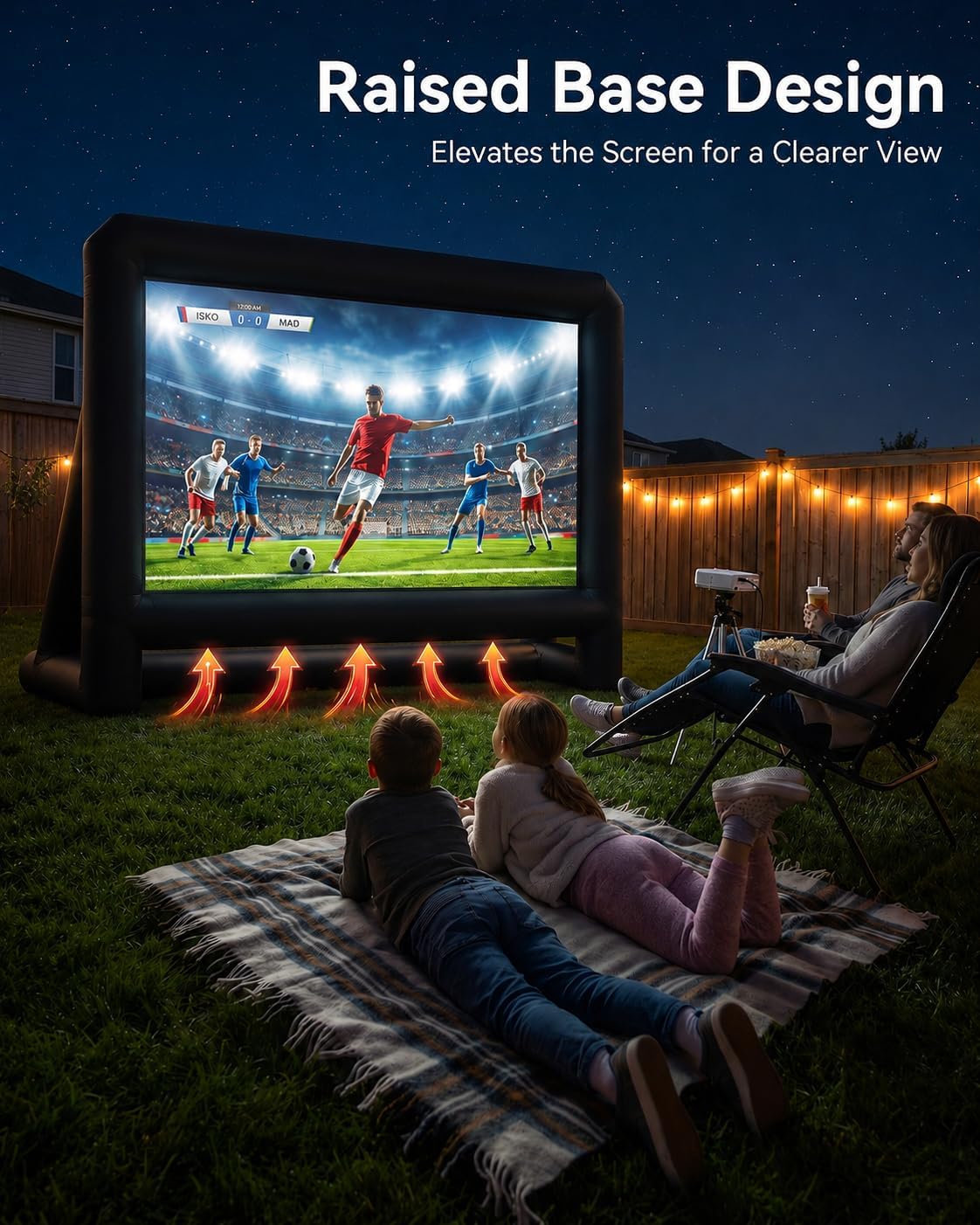 Pantalla de película inflable, pantalla de proyector inflable de 24...