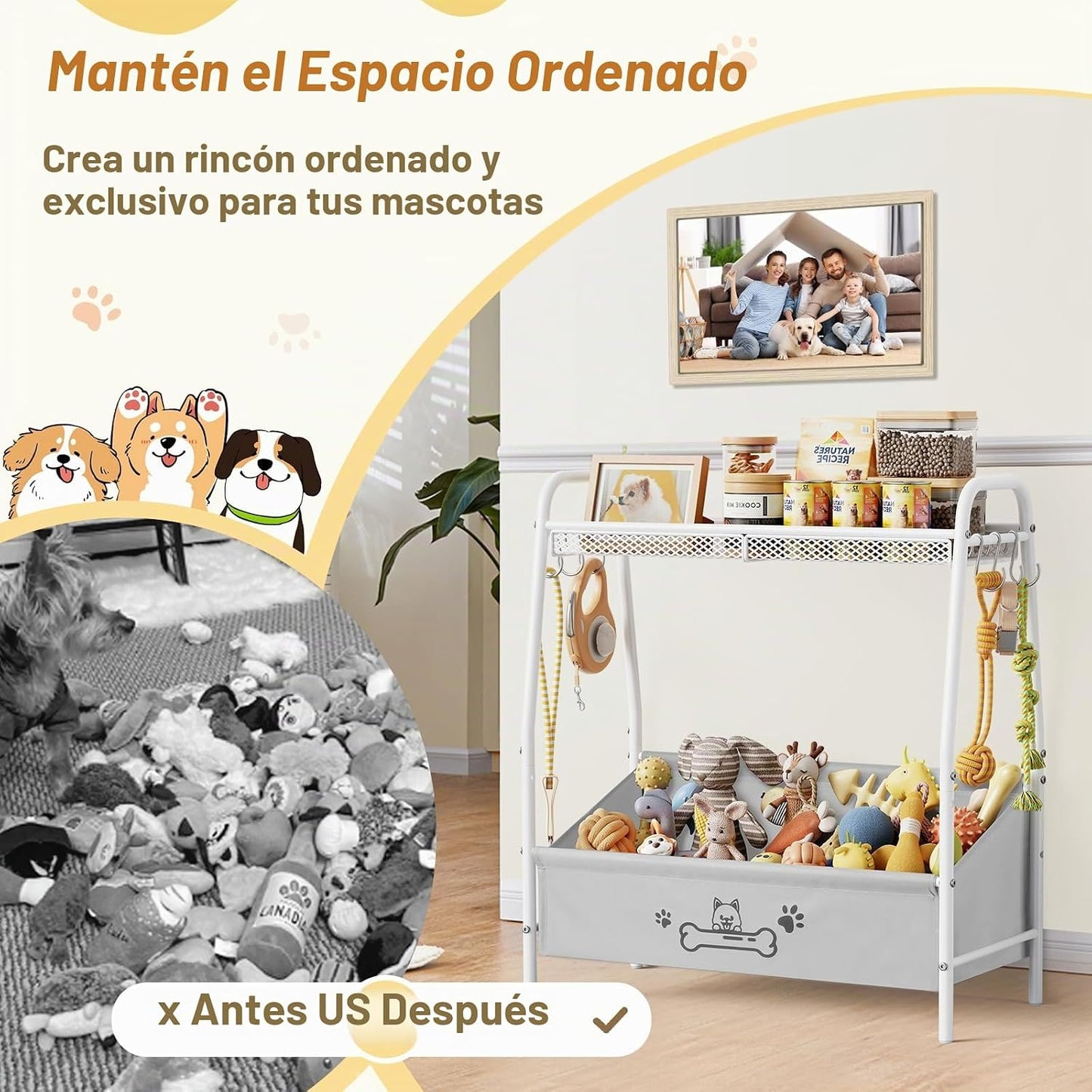 Lomivra Cesta grande de juguetes para perros (23.6 x 11.2 x 9.7 pul...