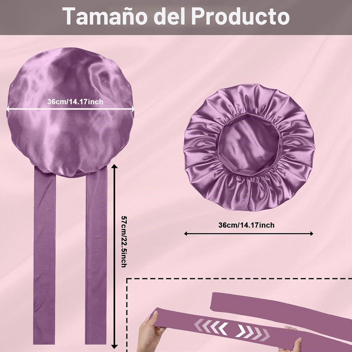2 piezas de gorro de seda satinada para dormir para mujeres, gorro...