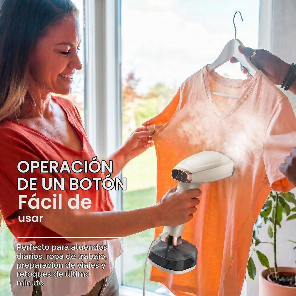 Vaporizador para ropa, 4 modos con pantalla LCD, tanque grande de 1...
