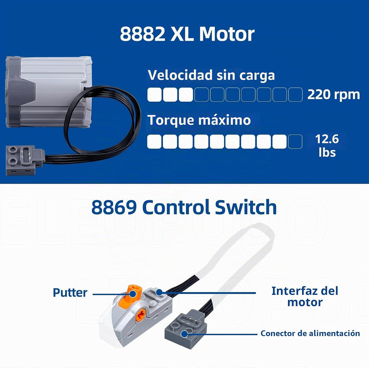 Leleopodo - Kit de motor con funciones de potencia 9 en 1, motores...