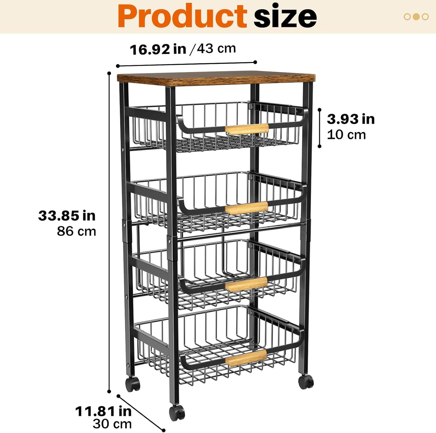 Storico Carrito de almacenamiento de cocina con ruedas de 5 niveles...