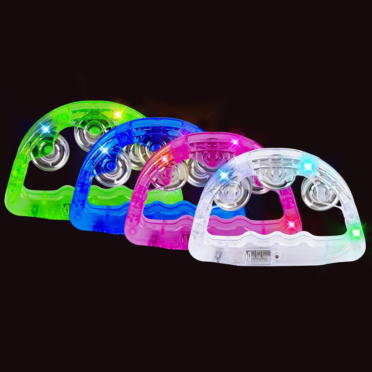 Panderetas musicales con luz LED: pandereta intermitente que brilla...