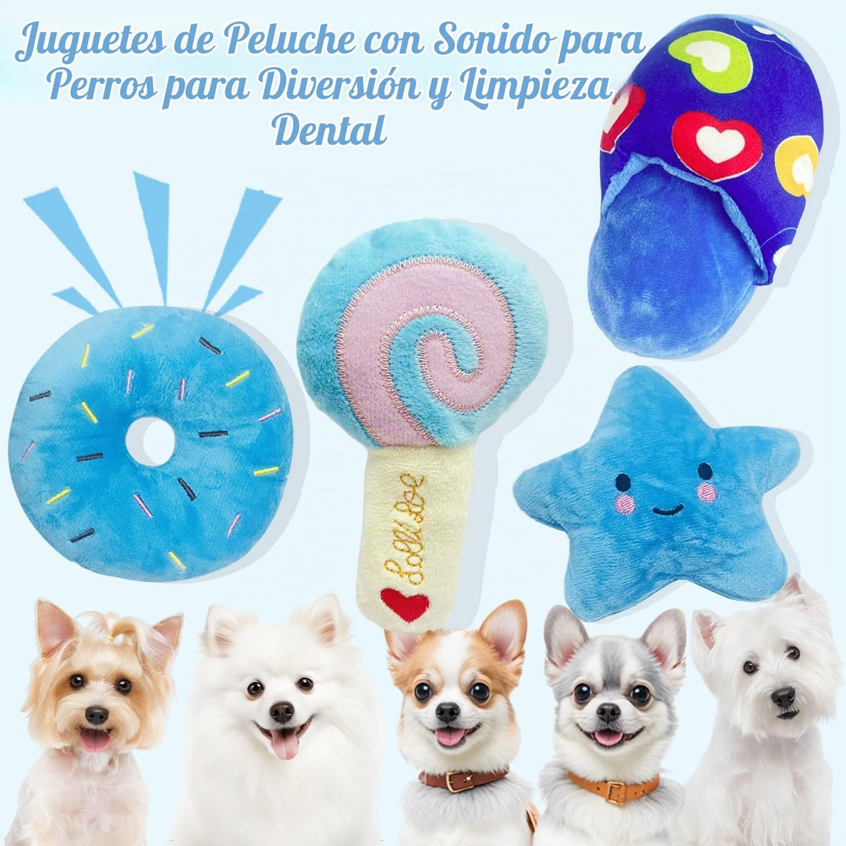 MOSYZEO Juguetes para cachorros para perros pequeños, paquete de 4...