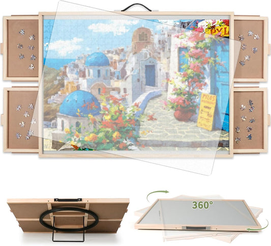 BuilderButler 1500 piezas 2 en 1 tabla de rompecabezas inclinable y...