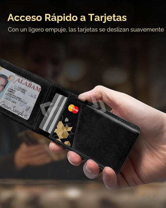 QLD Cartera para hombres \u2013 Bloqueo RFID [funcional y práctico]...