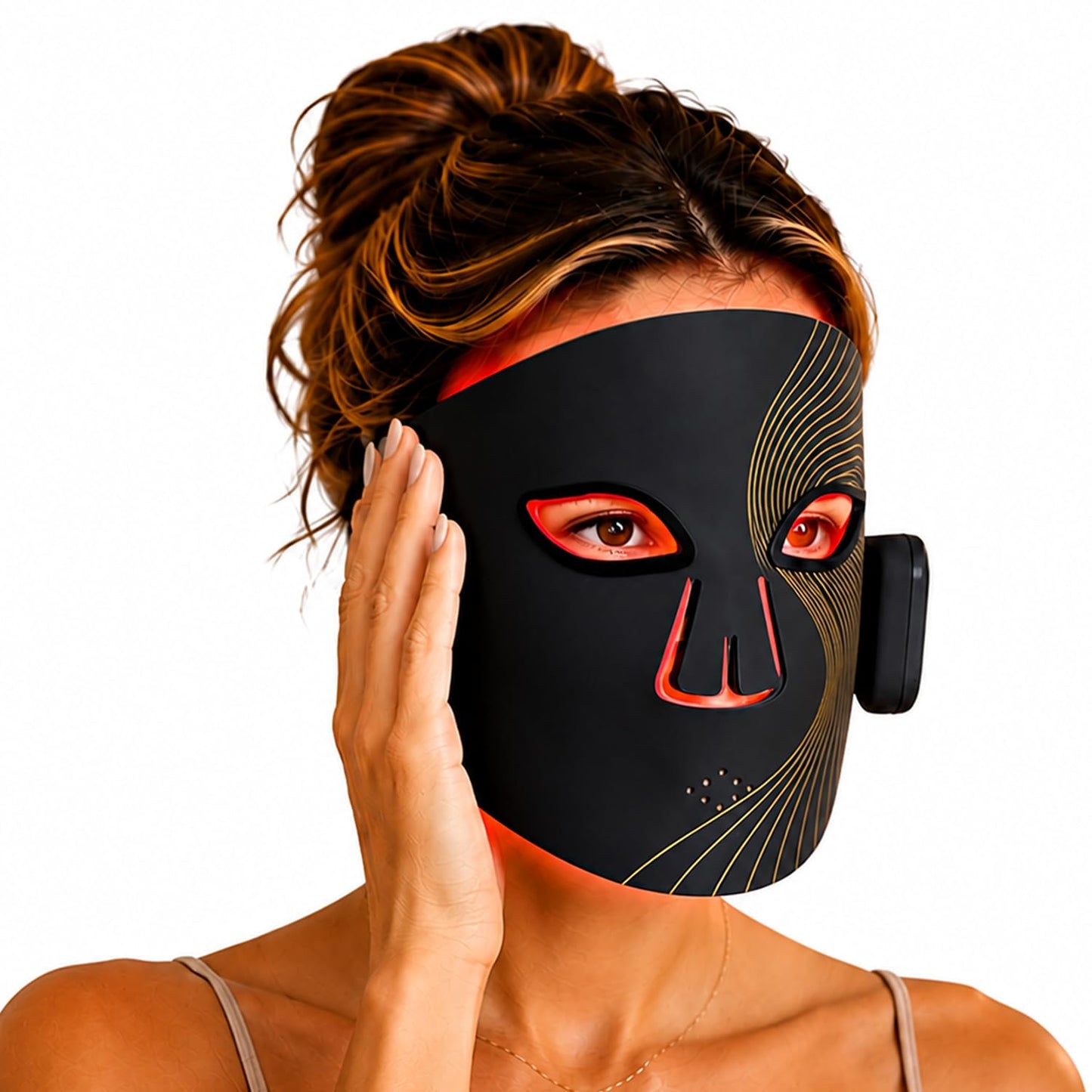 Weilisi Terapia de luz roja para la cara Máscara facial inalámbrica...