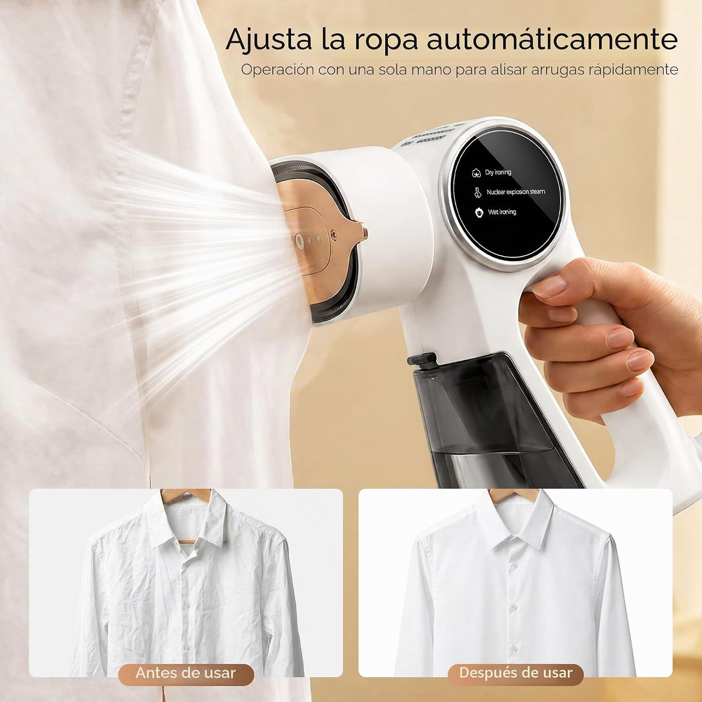 FULQULK Vaporizador para ropa, vaporizador de mano soporta colgar y...