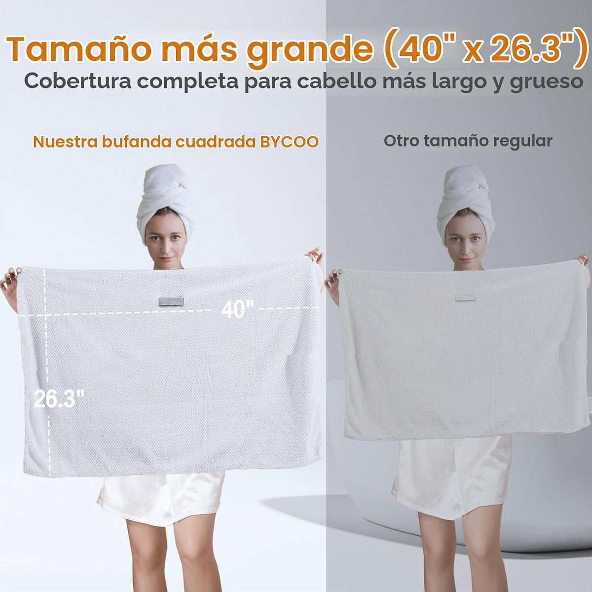 BYCOO Toalla Envolvente Grande de Microfibra para Cabello para Muje...