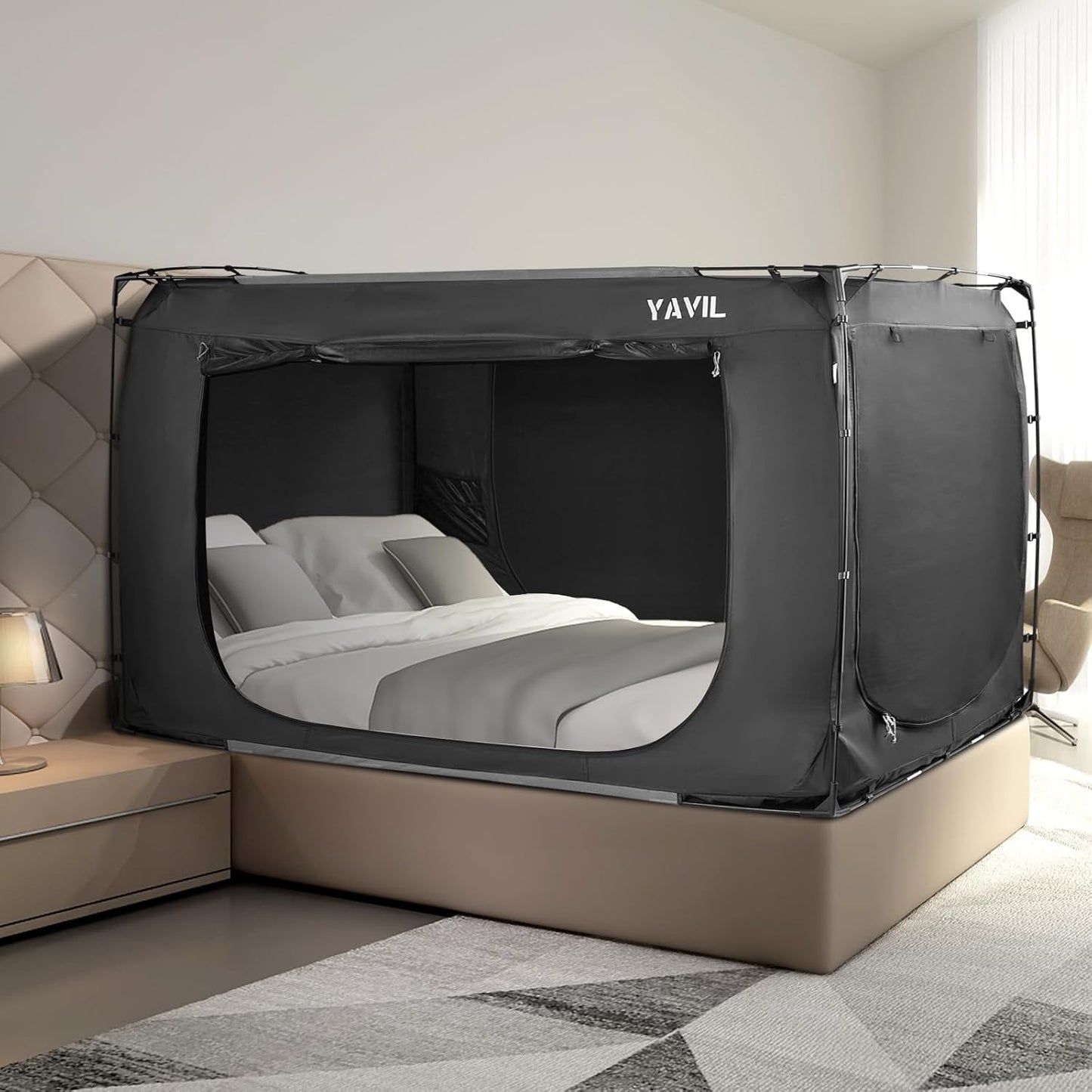 YAVIL Tienda de Campaña para Cama Tamaño King, Tiendas Portátiles p...
