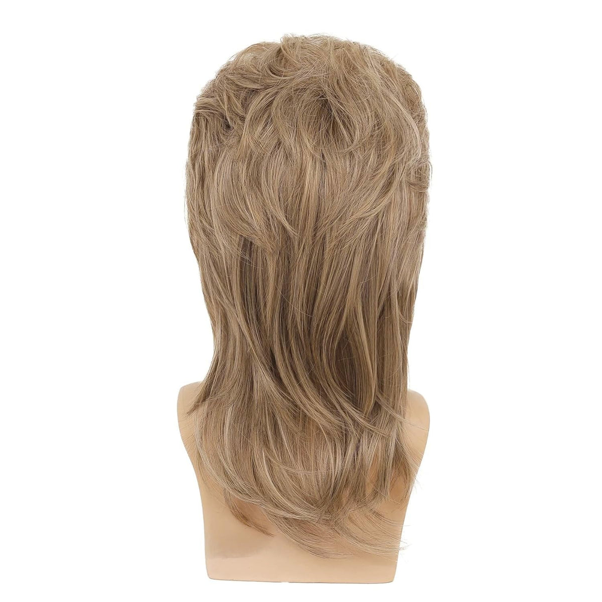 Swiking - Peluca de corte mullet para hombres de color marrón claro...