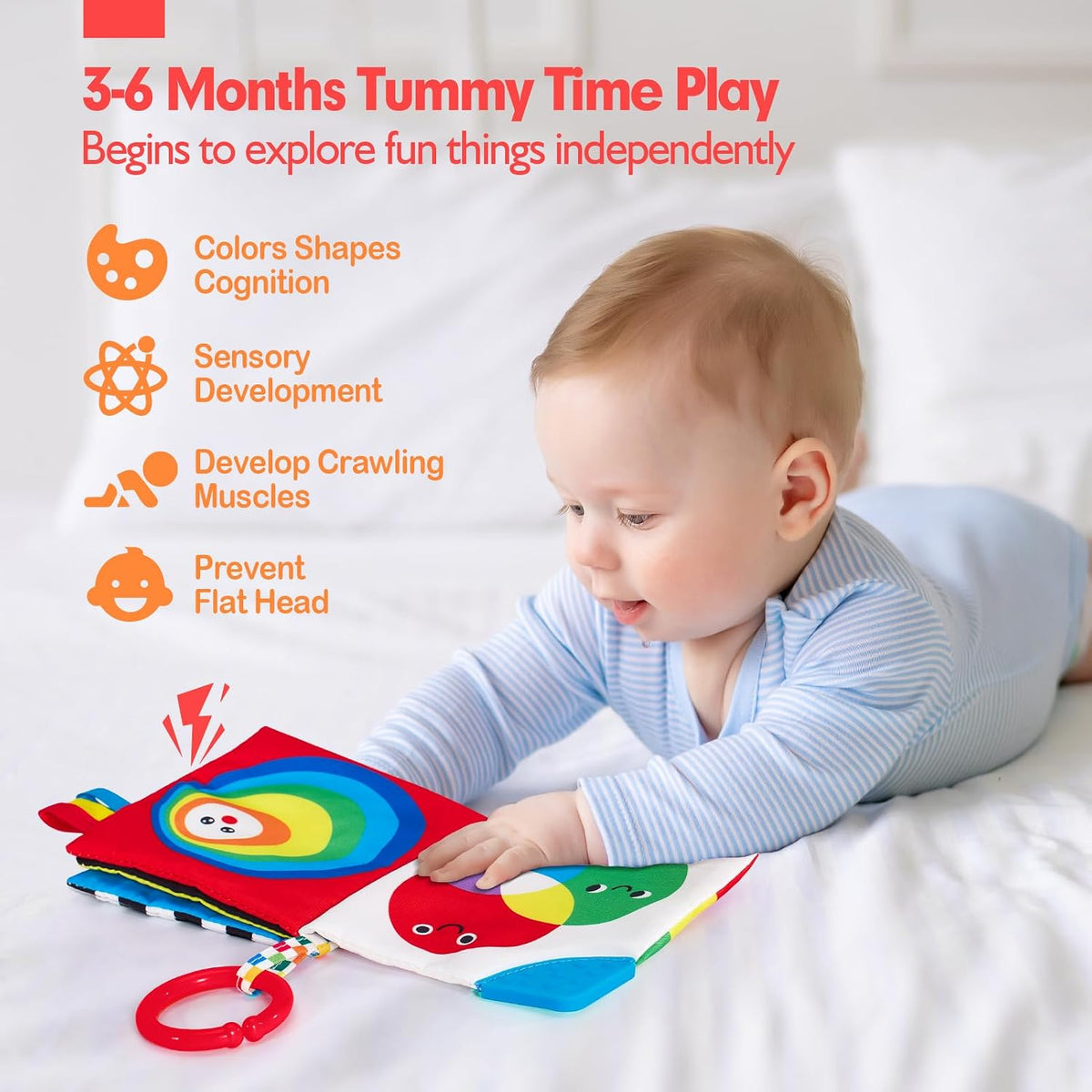 hahaland Baby Books - Juguetes para bebés de 0 a 6 meses, 2 unidade...