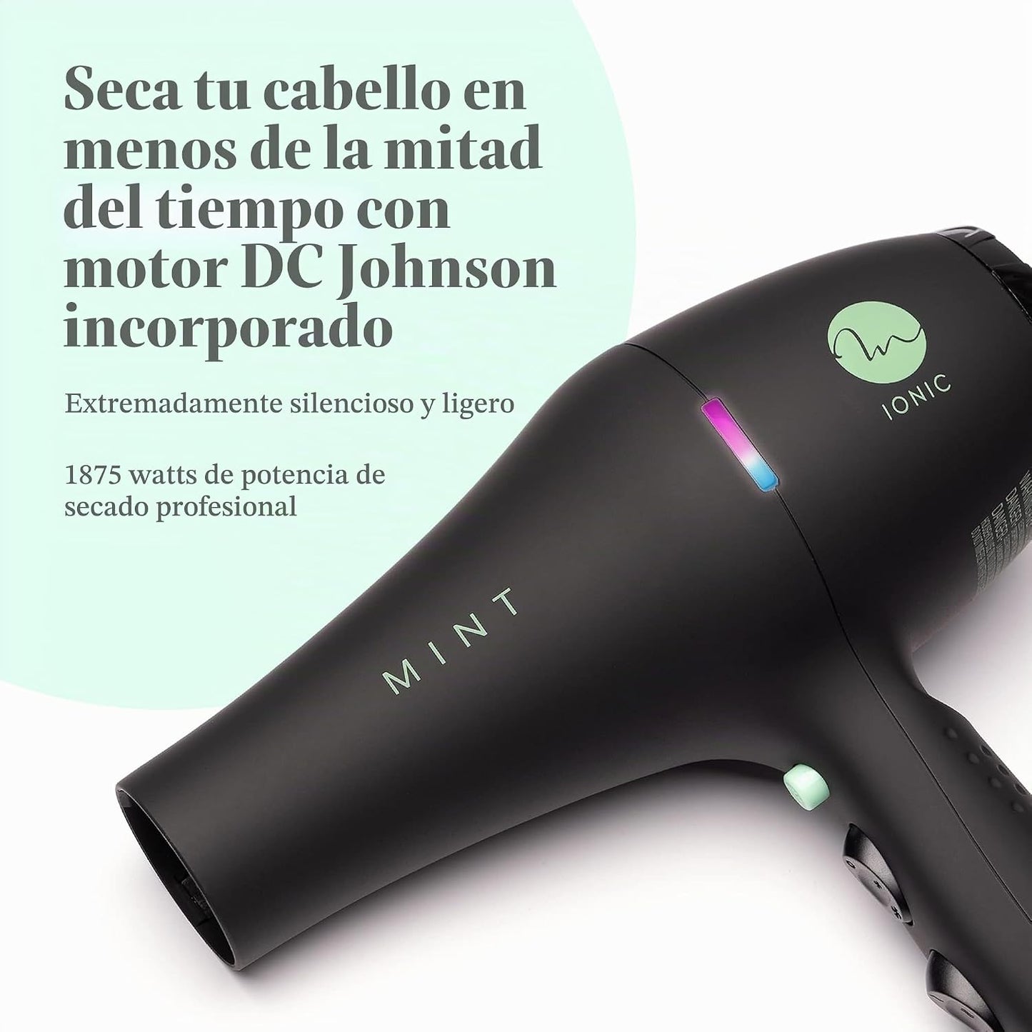 MINT Secador de pelo iónico infrarrojo Blackbird con difusor, 1875W...