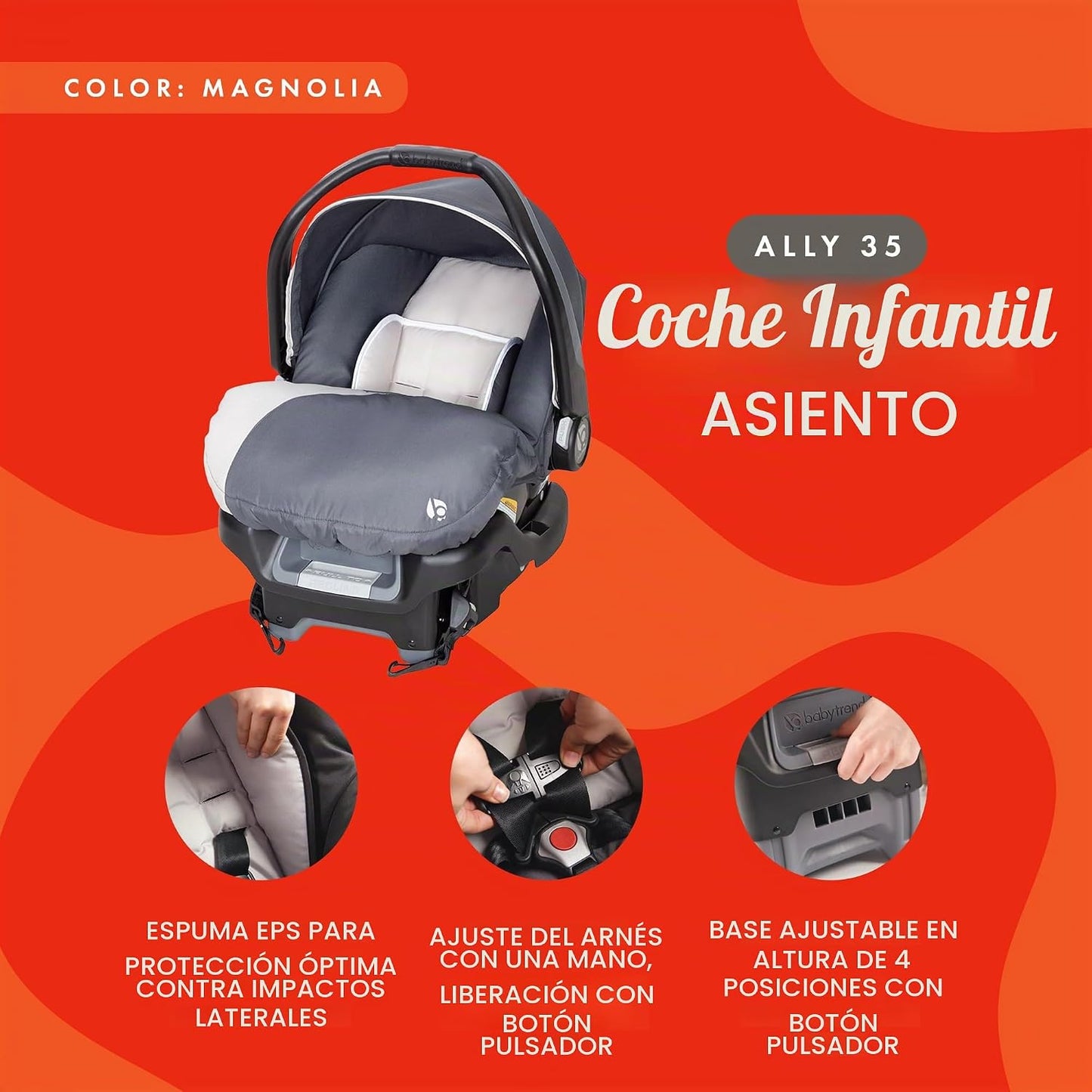 Baby Trend Ally Sistema de Viaje con Asiento de Automóvil Portátil...