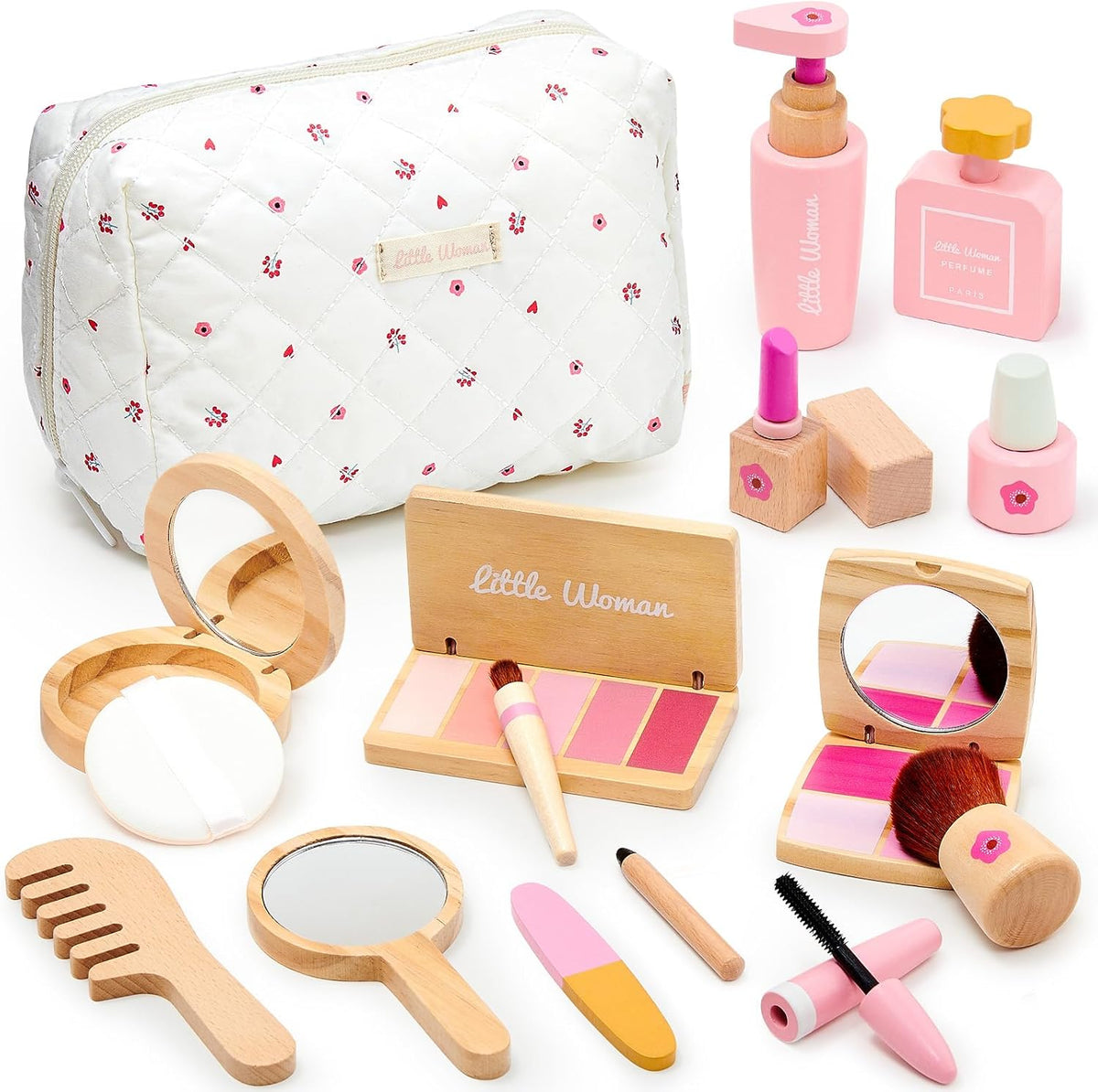 Conjunto de juguetes de maquillaje de madera Lonico para niñas, kit...