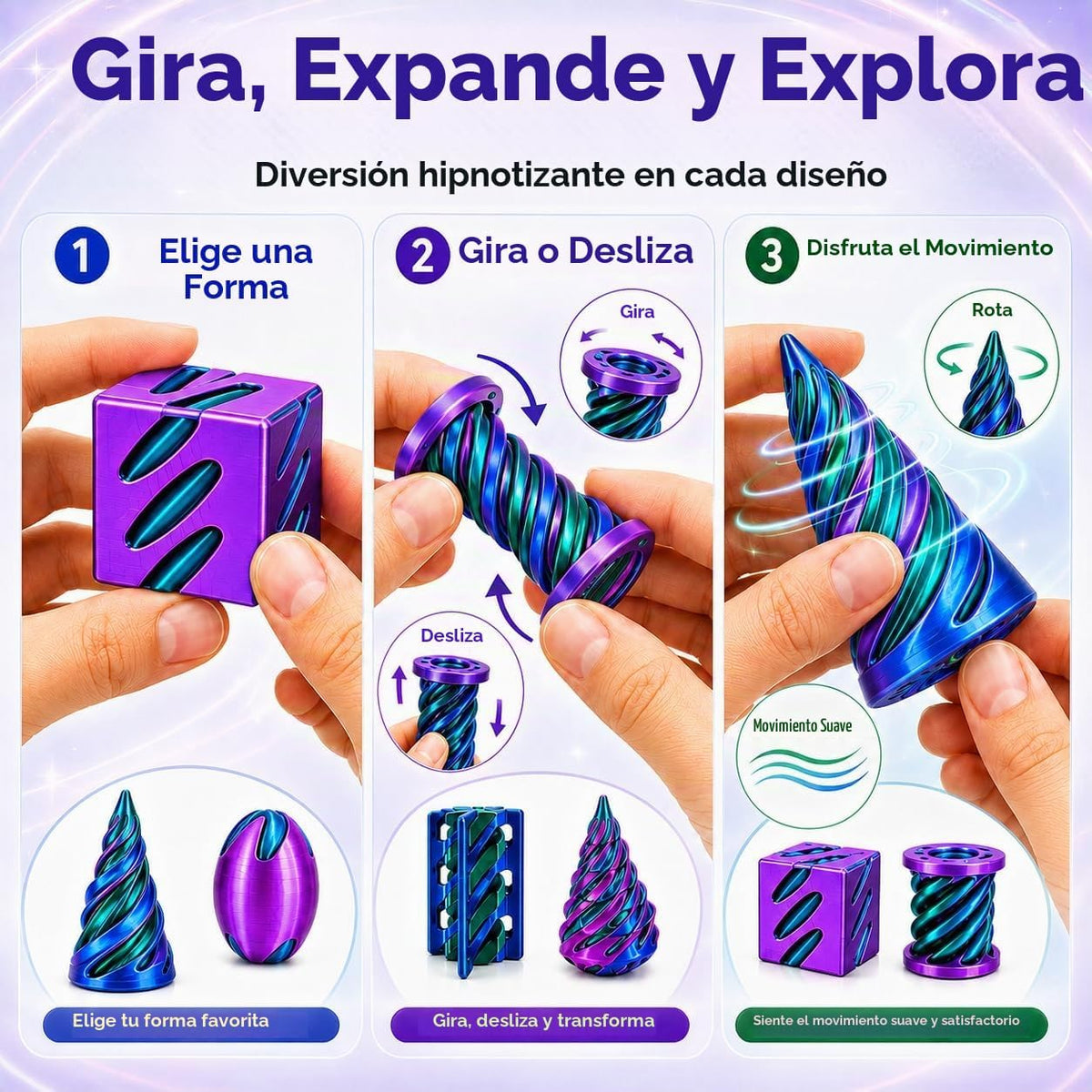 Paquete de 12 juguetes para la ansiedad impresos en 3D, pirámide de...