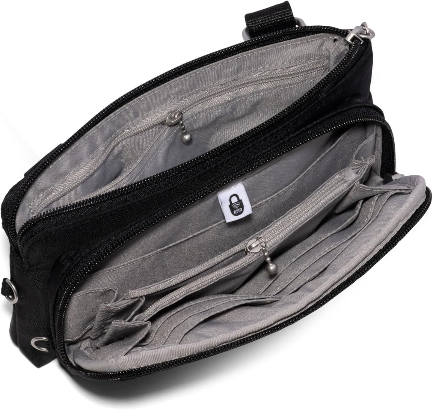 Securtex - Mini cartera cruzada antirrobo, ligera, 8.4 x 4.5 pulgad...
