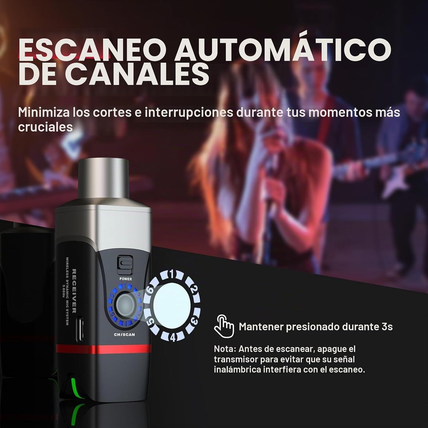 Xvive U35 Sistema Inalámbrico de Micrófono Dinámico con Transmisor...