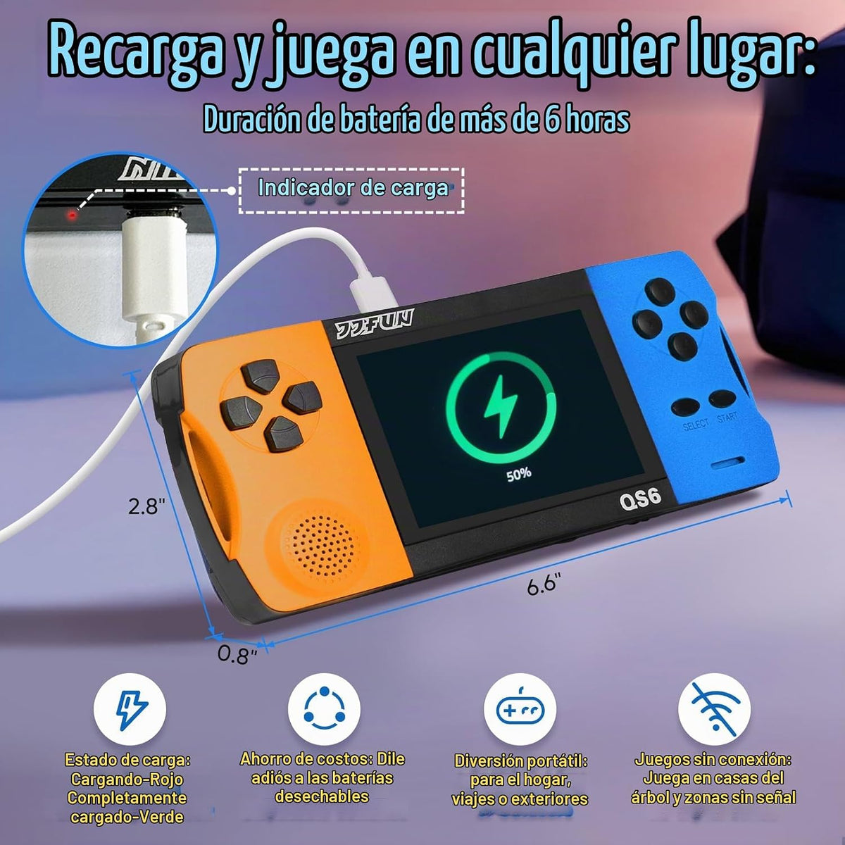 Juegos de mano de 16 bits para niños con pantalla grande IPS de 3.5...