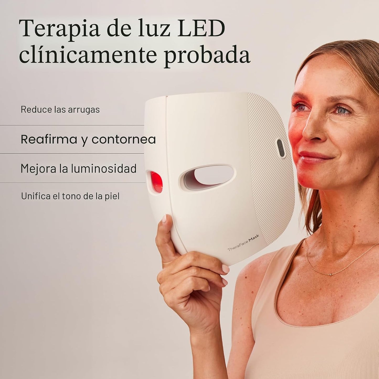 TheraFace Therabody - Máscara facial con terapia de luz LED para el...