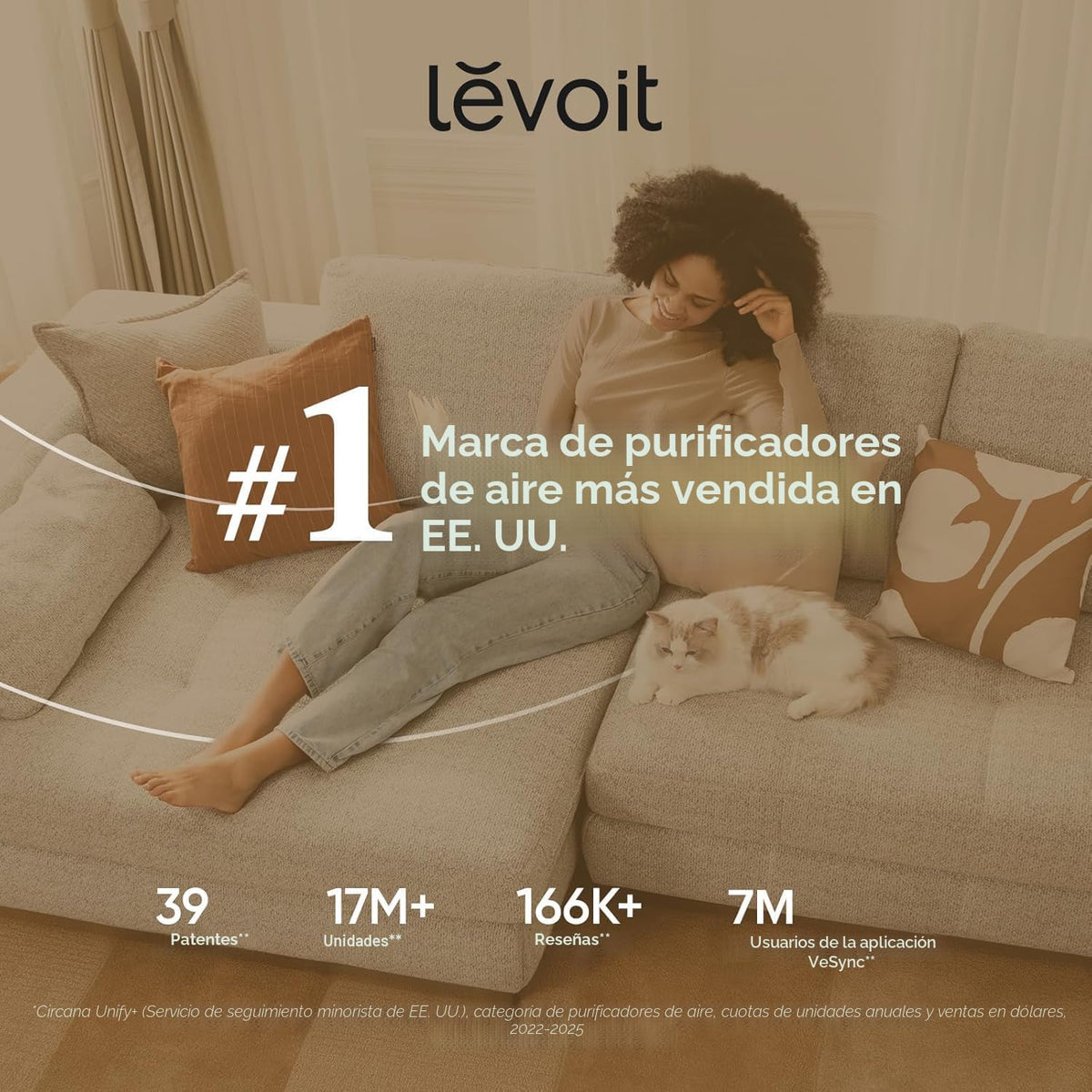 Purificadores de aire LEVOIT para dormitorio y hogar, AHAM VERIFICA...