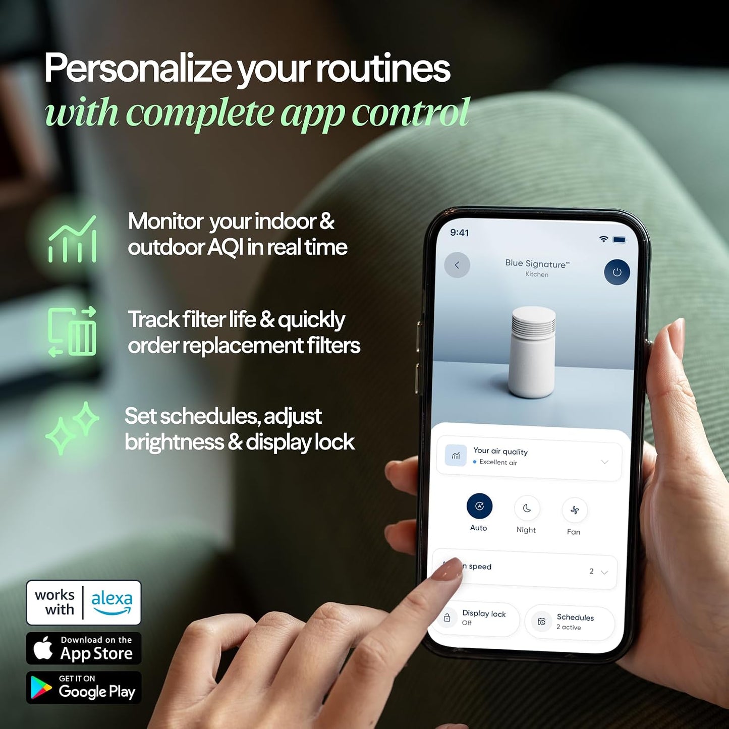 BLUEAIR Blue Signature SP3i - Purificador de aire para habitaciones...