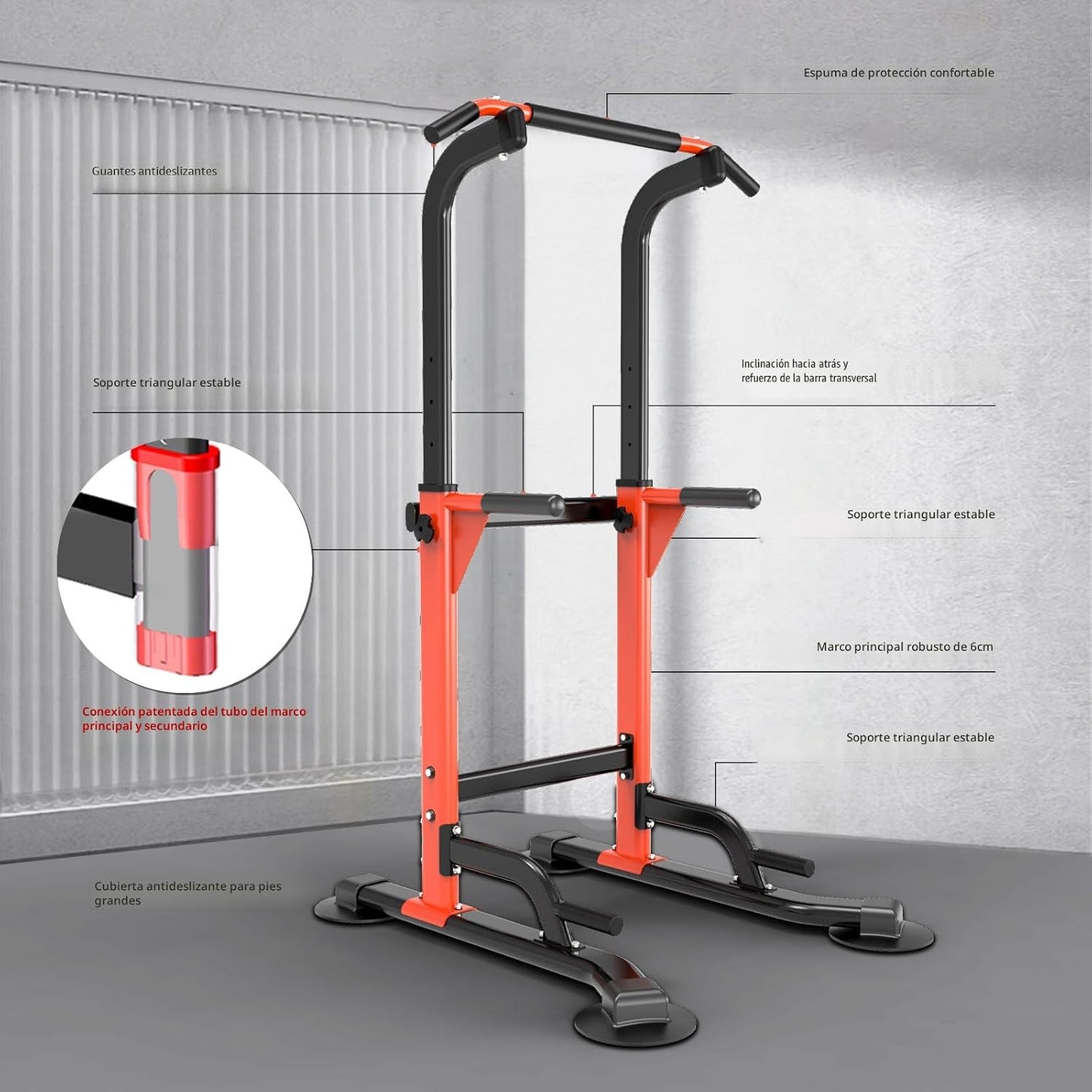 Z ZHICHI Pull-Up Dip Station Pull-Up Chin-Up Capacidad de peso 350LBS