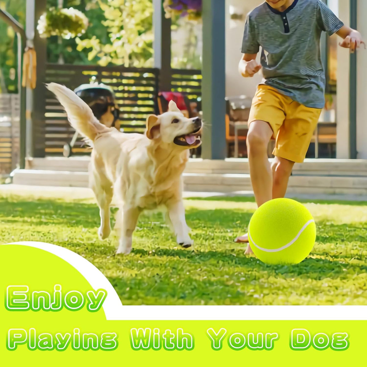 Banfeng Pelota de tenis grande para perros, pelota de tenis gigante...