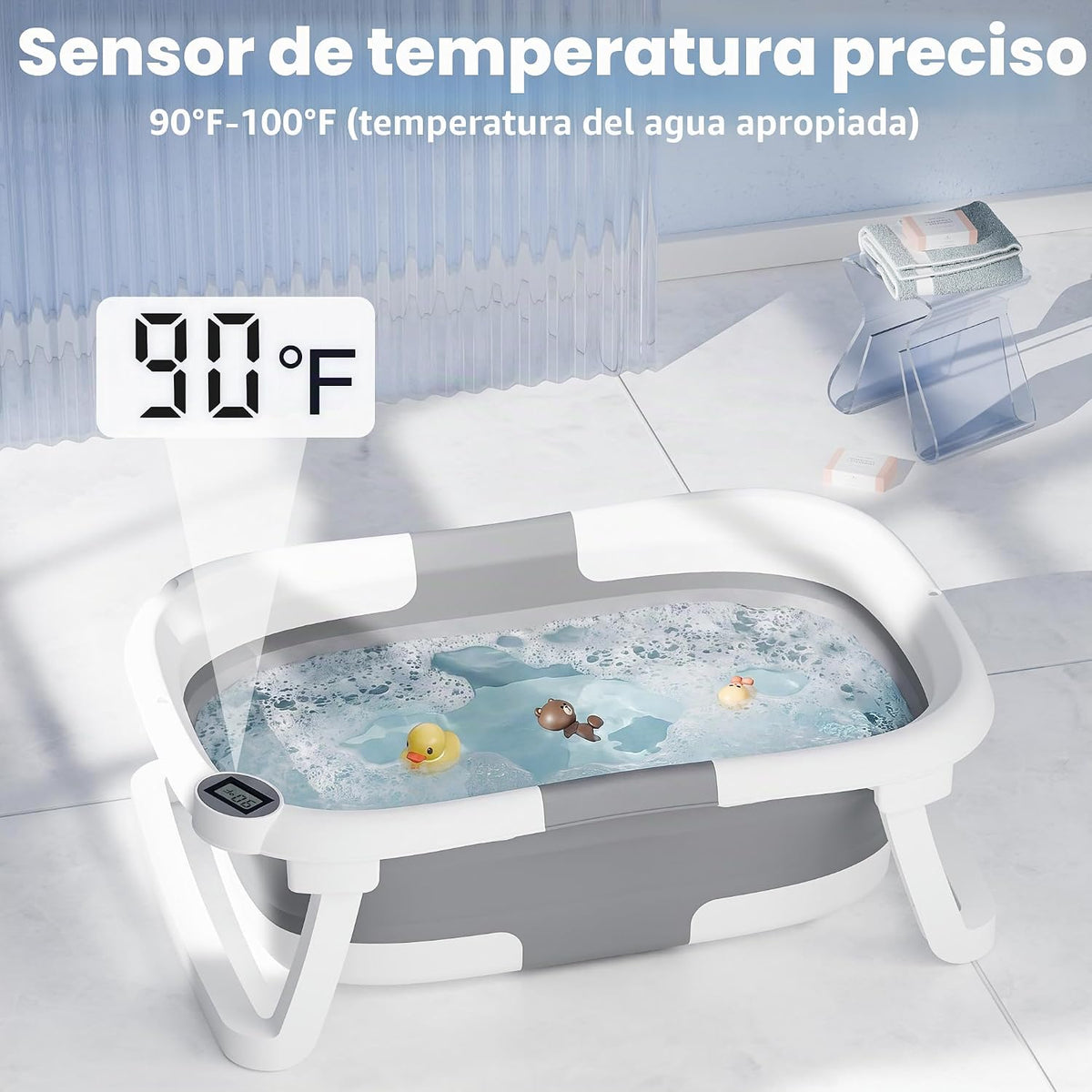 iBabyMax Bañera plegable para recién nacidos a niños pequeños, bañe...
