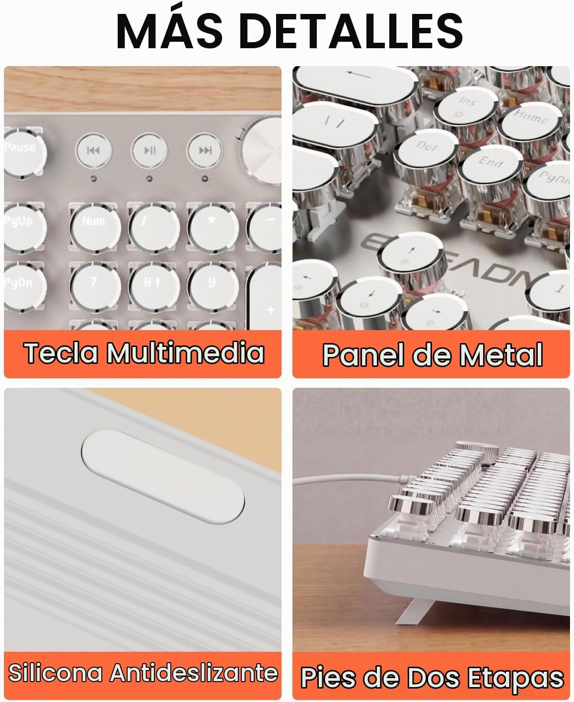 Combo de teclado y mouse con cable para máquina de escribir, interr...