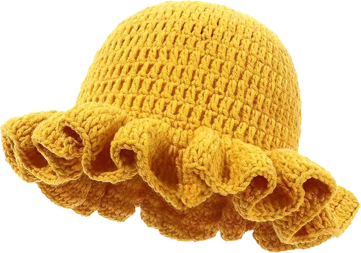 Sombrero de pescador con volantes de ganchillo para mujer, sombrero...