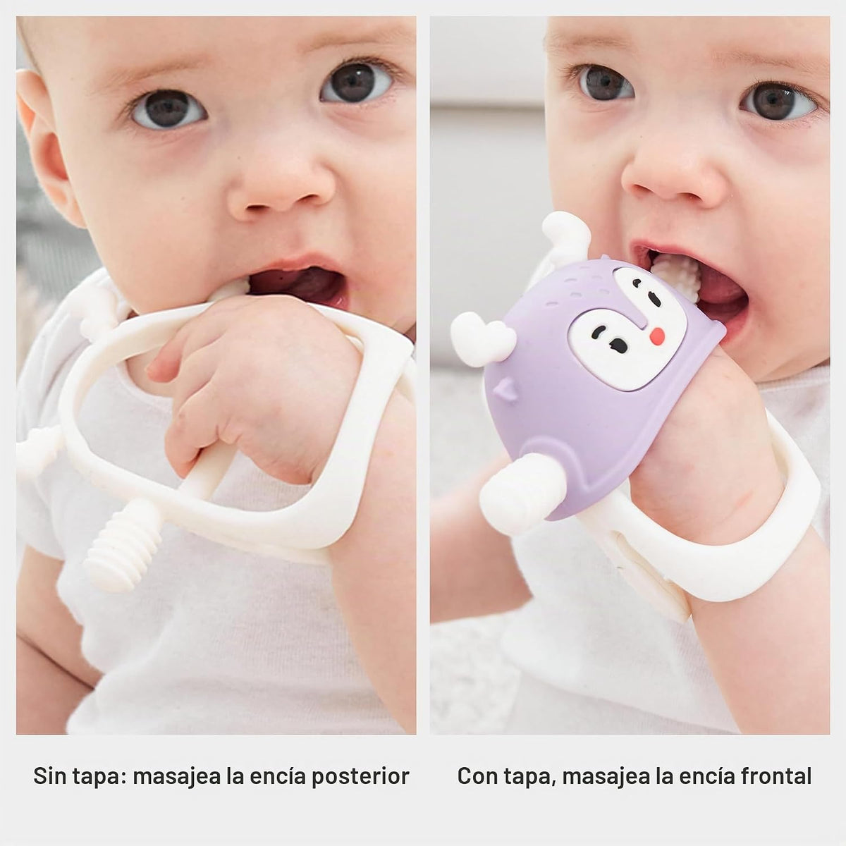 Smily Mia Juguetes de dentición para 0-6 meses, mordedores de silic...